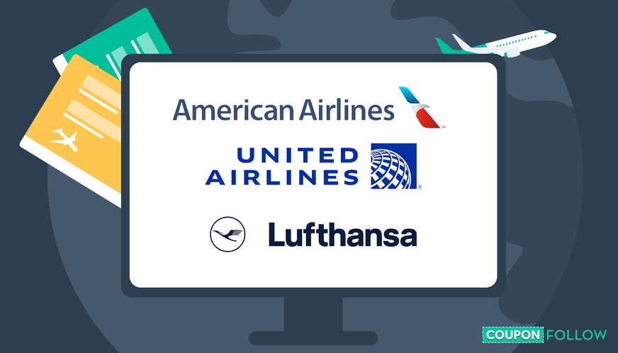 Illustration of airline logos that offer discounts