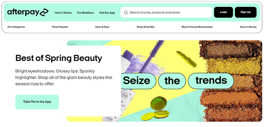 Graphic of Afterpay website