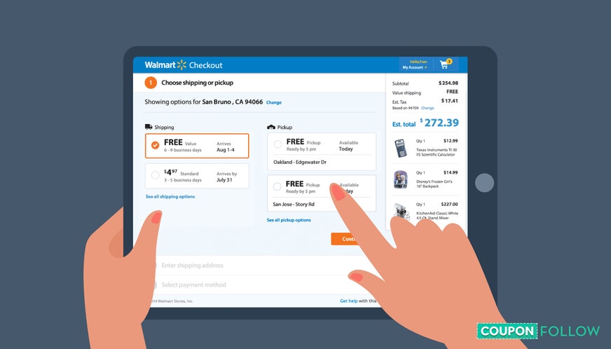 Illustration of Walmart.com checkout page
