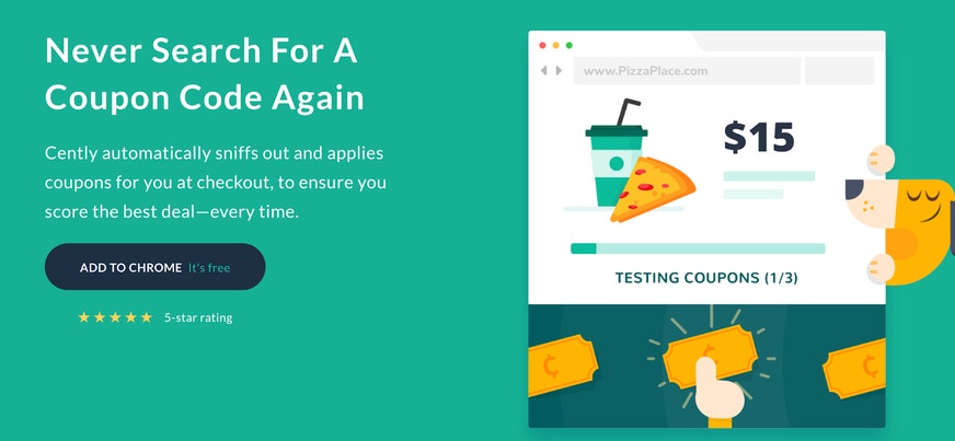 Cently app for finding food coupons