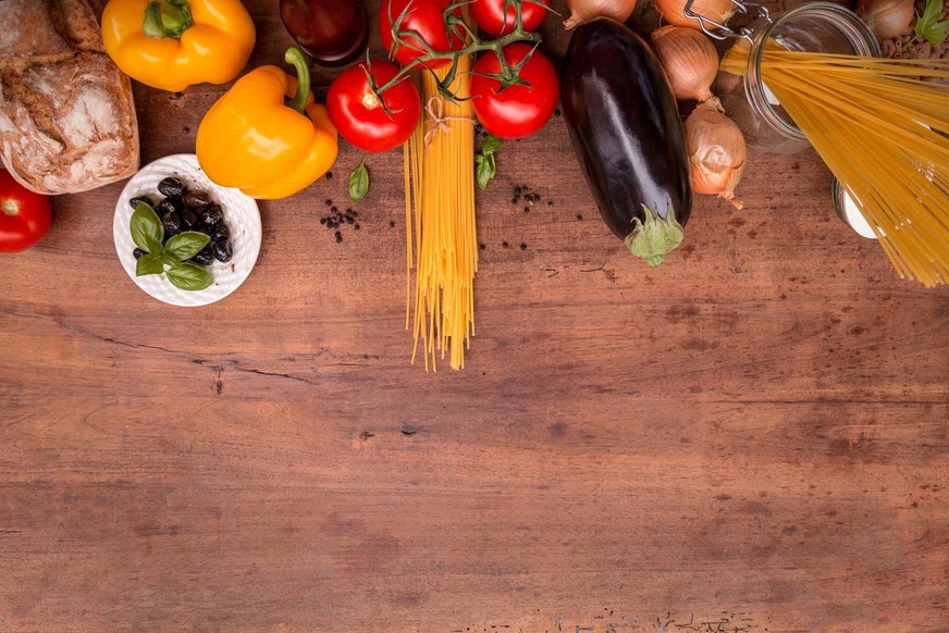 an assortment of food on a table