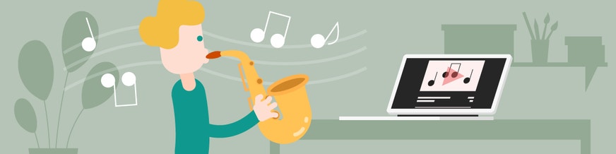 Person practicing playing the sax