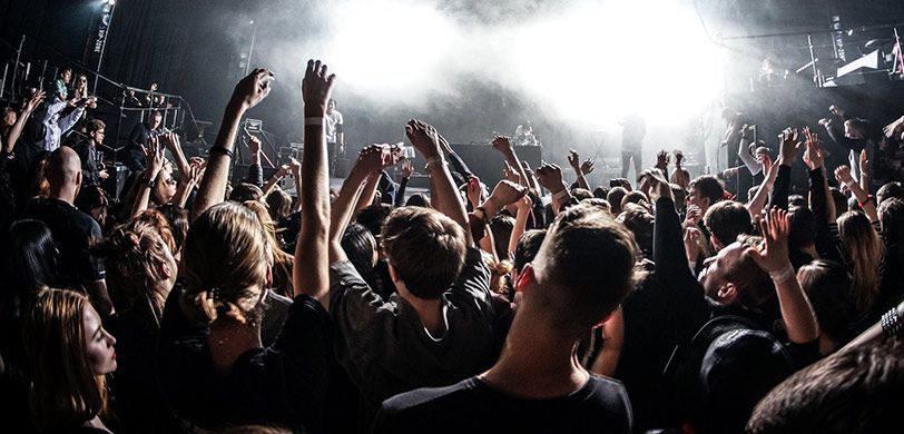 Concert goers enjoying a show.