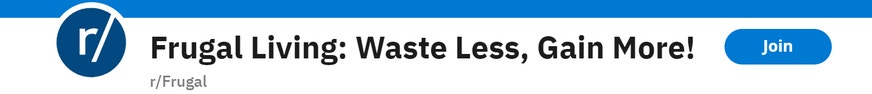 Reddit frugal subreddit