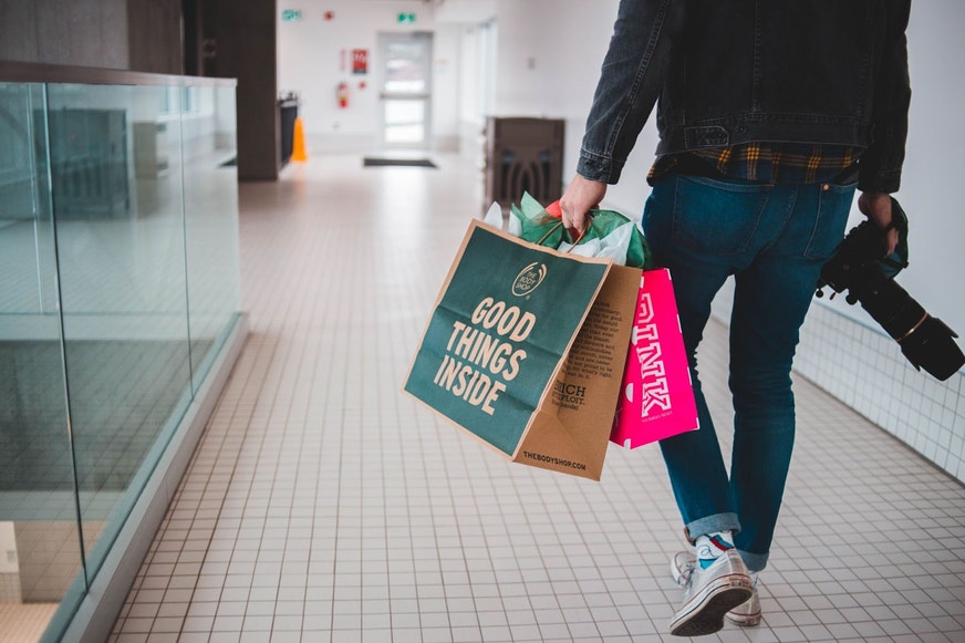 someone shopping at the mall
