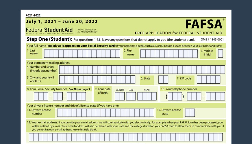 Illustration of FAFSA form