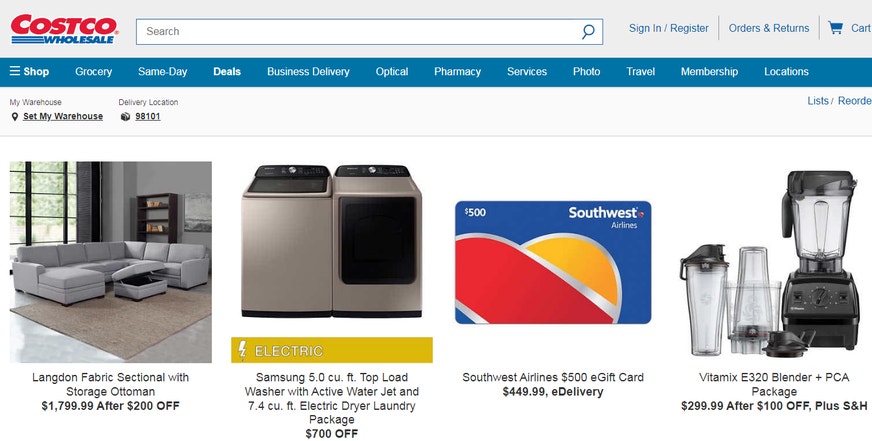 Illustration of Costco’s online product page